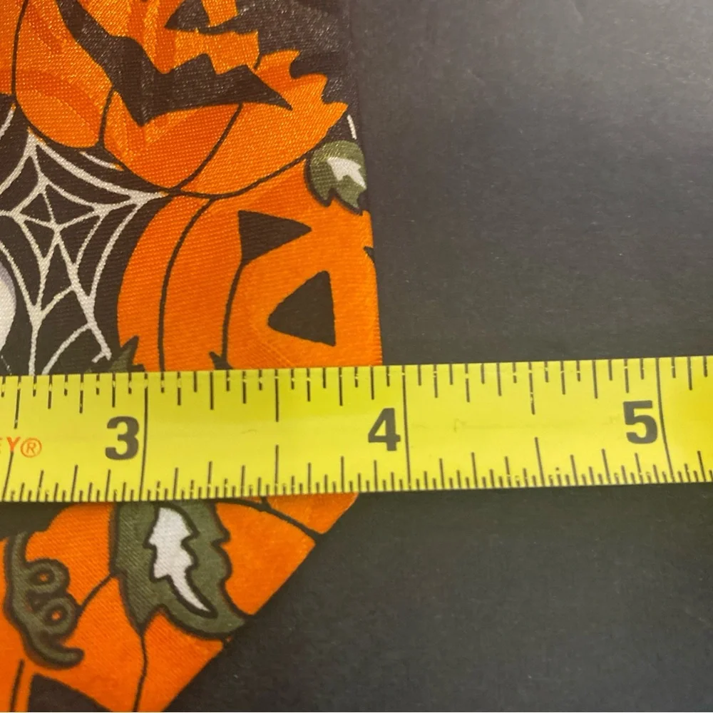 Fratello Spooky Fun Halloween 100% Polyester‎ Ghost Jack O Lanterns Neck Tie